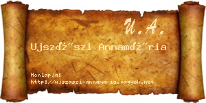 Ujszászi Annamária névjegykártya