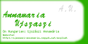annamaria ujszaszi business card
