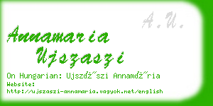 annamaria ujszaszi business card